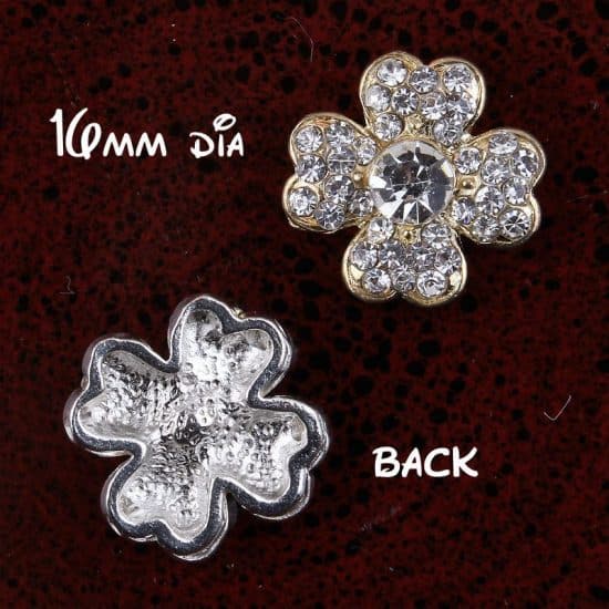 wholesale 30pcs hot fix vintage metal leaf crystal pearl buttons alloy flatback rhinestone buttons for hair accessories